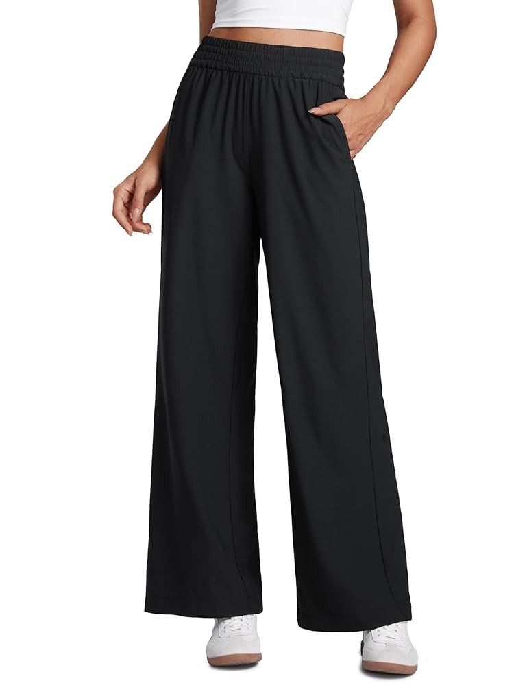 CRZ YOGA Lightweight Drapey Wide Leg Pants for Women 30" Flowy High Waisted Casual Lounge Travel ... | Amazon (US)
