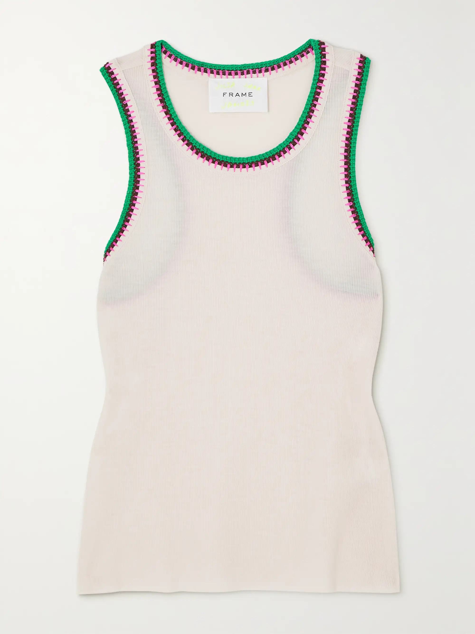 + Julia Sarr-Jamois crochet-trimmed ribbed-knit tank | NET-A-PORTER (US)