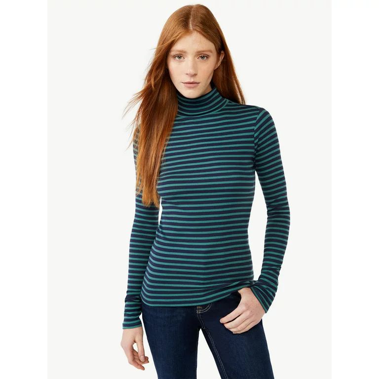 Free Assembly Women's Fine Rib Turtleneck Sweater, Lightweight - Walmart.com | Walmart (US)