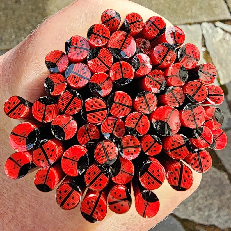 Coe 96 Ladybug: Little Buggers - 1 Oz Murrini Murrine Millefiori Vitrigraph Cane- MINZABELLA MURR... | Etsy (US)