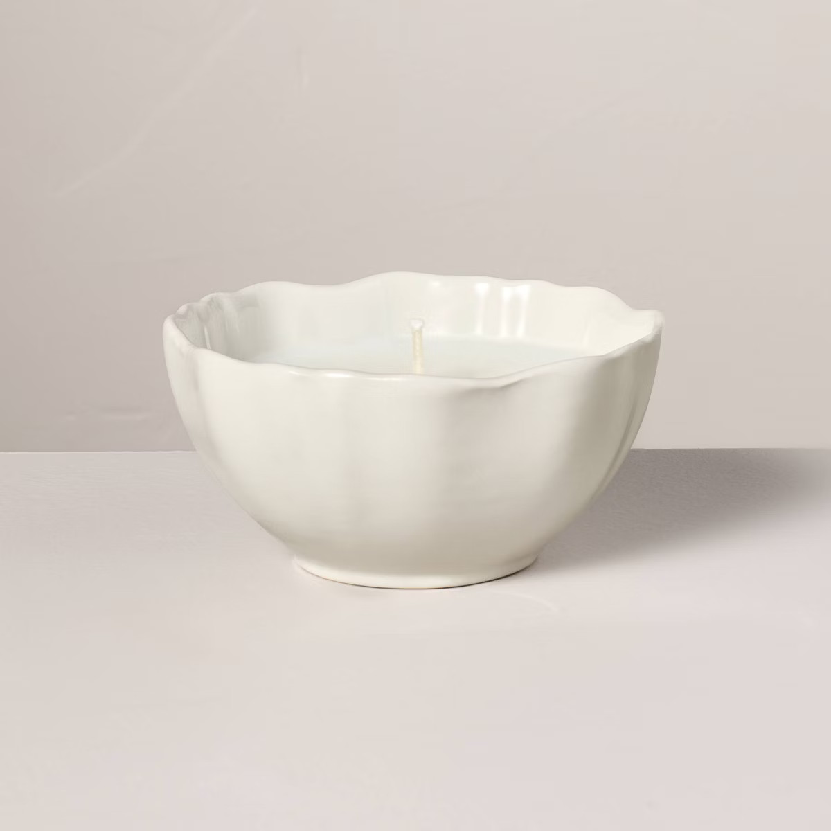 Scalloped Ceramic Lavender and Birch Jar Candle Cream - Hearth & Hand™ with Magnolia | Target