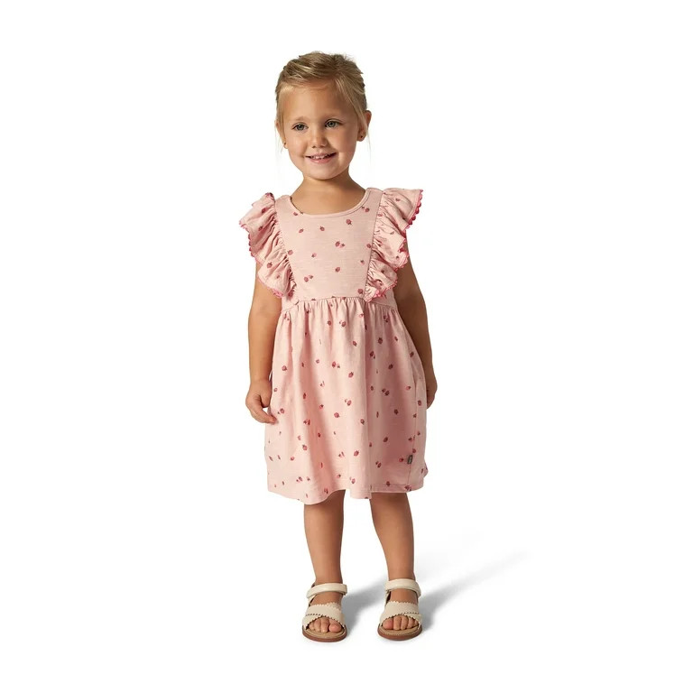 Modern Moments Toddler Girl Ruffle Sleeve Dress with RicRac Trim, Sizes 12M-5T - Walmart.com | Walmart (US)