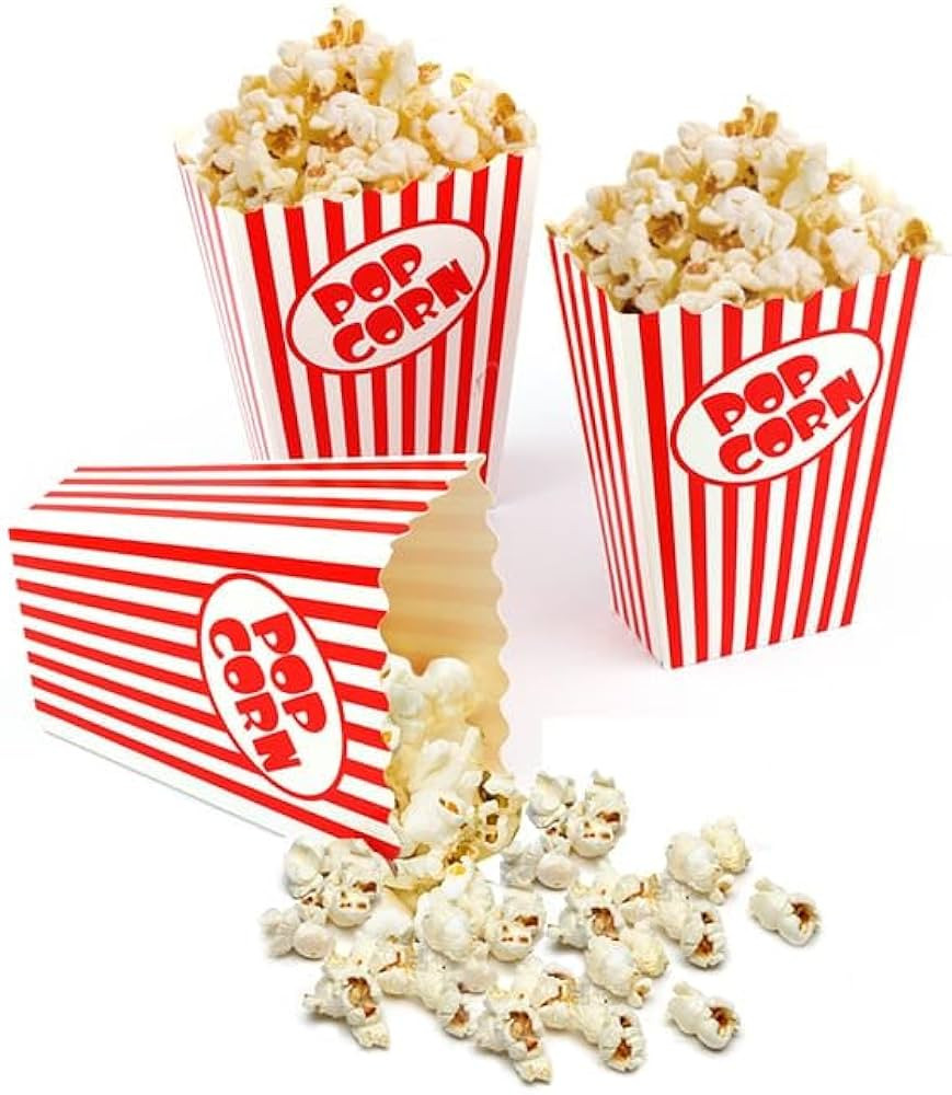 Zahaat 25 Mini Popcorn Boxes 5.5 Inches Tall Red and White Popcorn Bags Mini Pop Corn Buckets and... | Amazon (US)