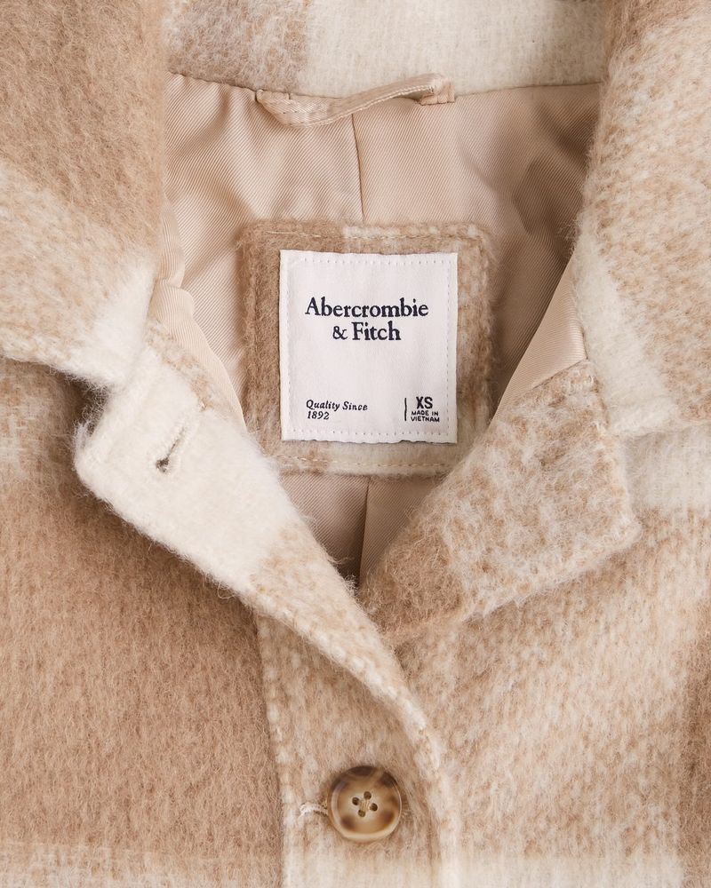 Women's Cropped Cozy Shirt Jacket | Women's New Arrivals | Abercrombie.com | Abercrombie & Fitch (US)