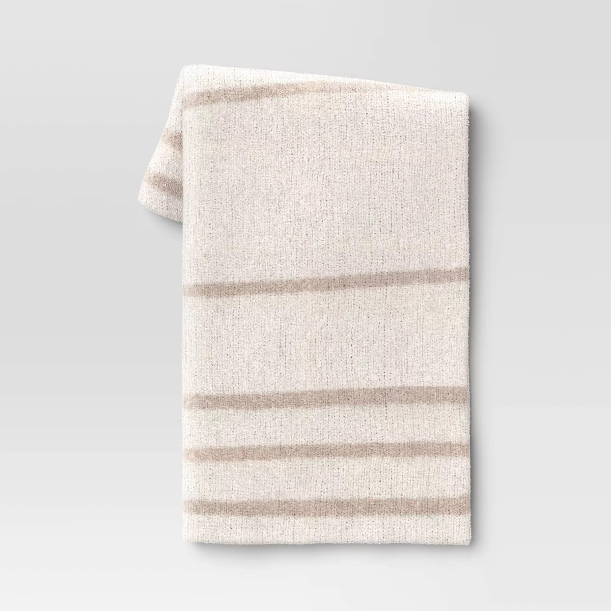 Cozy Feathery Knit Border Striped Throw Blanket  - Threshold™ | Target