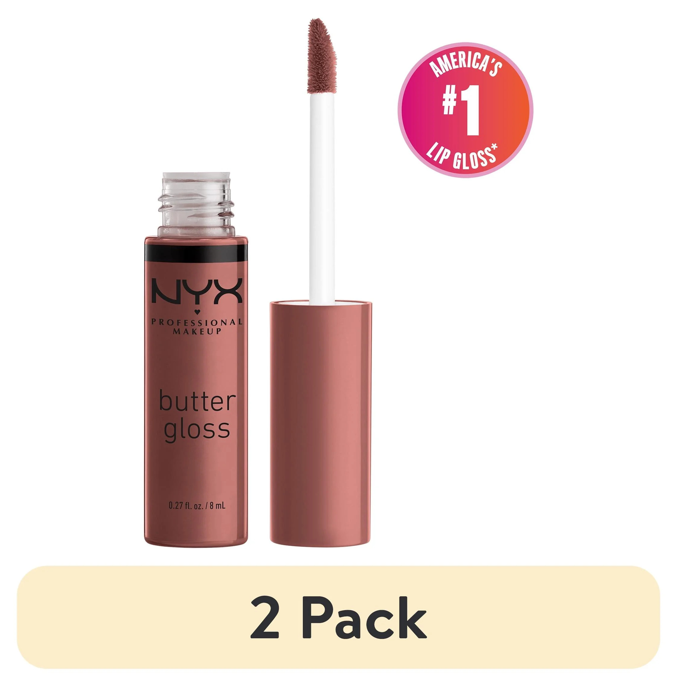 (2 pack) NYX Professional Makeup Butter Gloss, Non-Sticky Lip Gloss, Spiked Toffee, 0.27 Oz | Walmart (US)