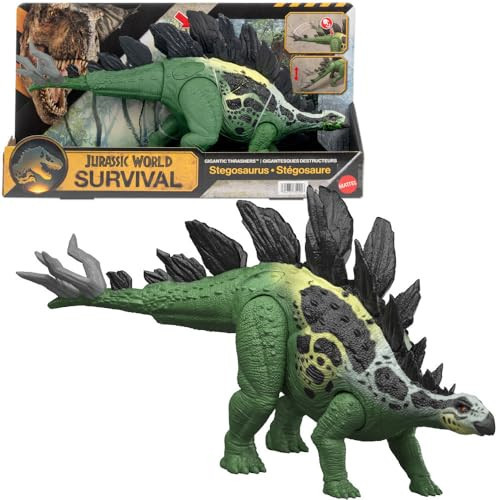 Mattel Jurassic World Dinosaur Figure Toy, Gigantic Thrashers Large Stegosaurus with 2 Attack Action & Evolve Feature, Digital Play | Amazon (US)