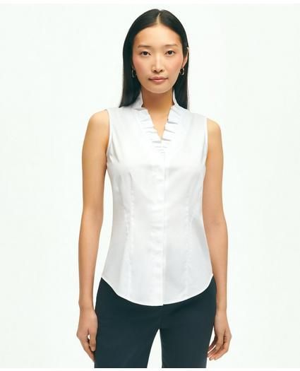 Non-Iron Stretch Supima® Cotton Ruffle Dress Shirt | Brooks Brothers