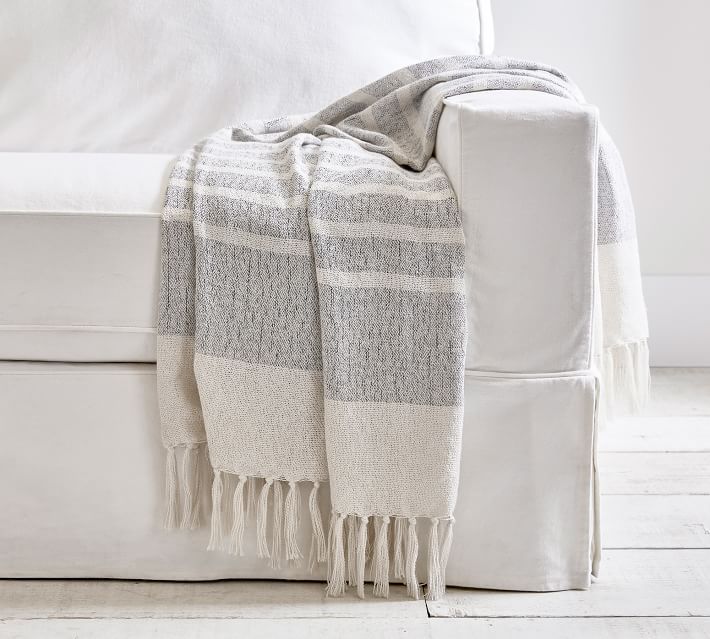 Avah Eco-Friendly Striped Indoor/Outdoor Throw | Pottery Barn (US)