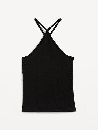 Cropped Smocked Crossover Halter Cami Top for Women | Old Navy (US)