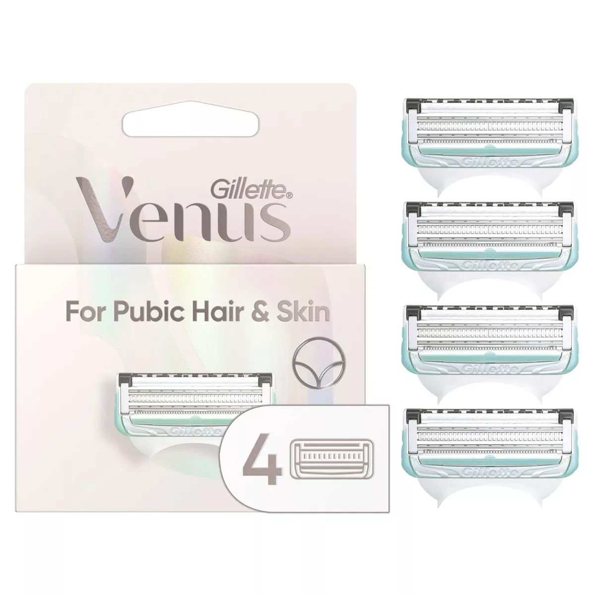 Venus for Pubic Hair & Skin Women's Razor Blade Refills - 4ct | Target