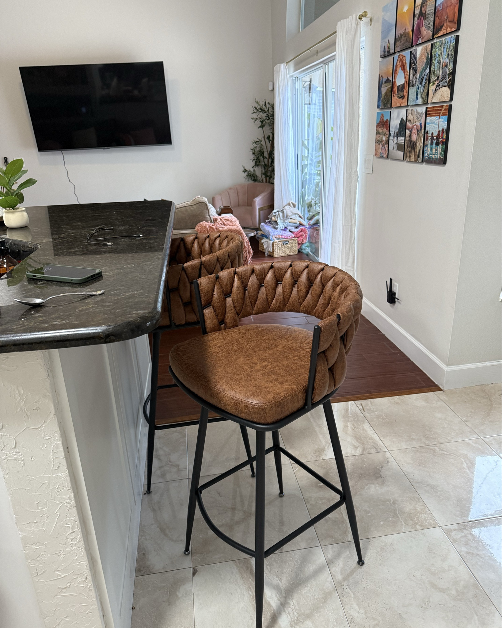 Available in regular bar height and counter height 