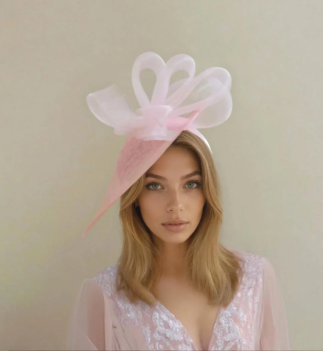 Light Blush Pink Saucer Disc Fascinator Hat: Kentucky Derby, Ascot, Wedding, Tea Party Headpiece | Etsy (US)