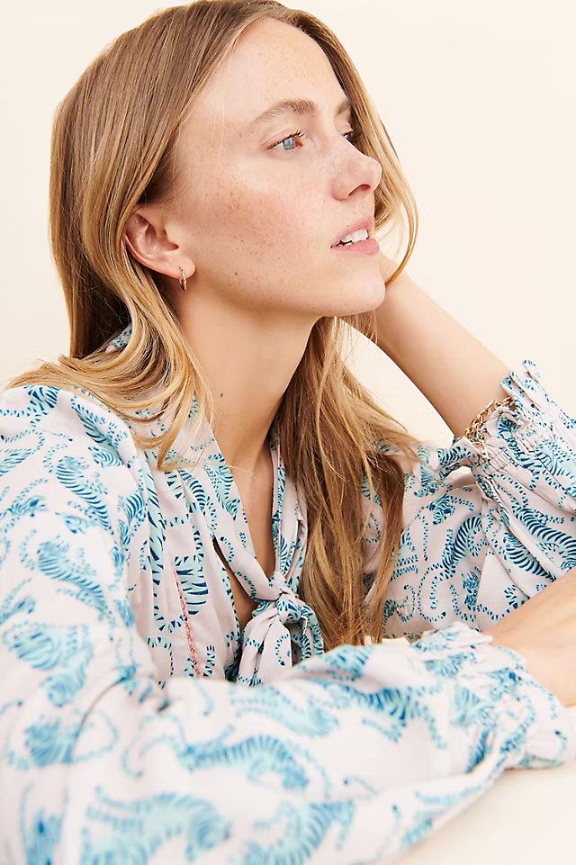 Conditions Apply Amie Tiger Print Blouse | Anthropologie (US)
