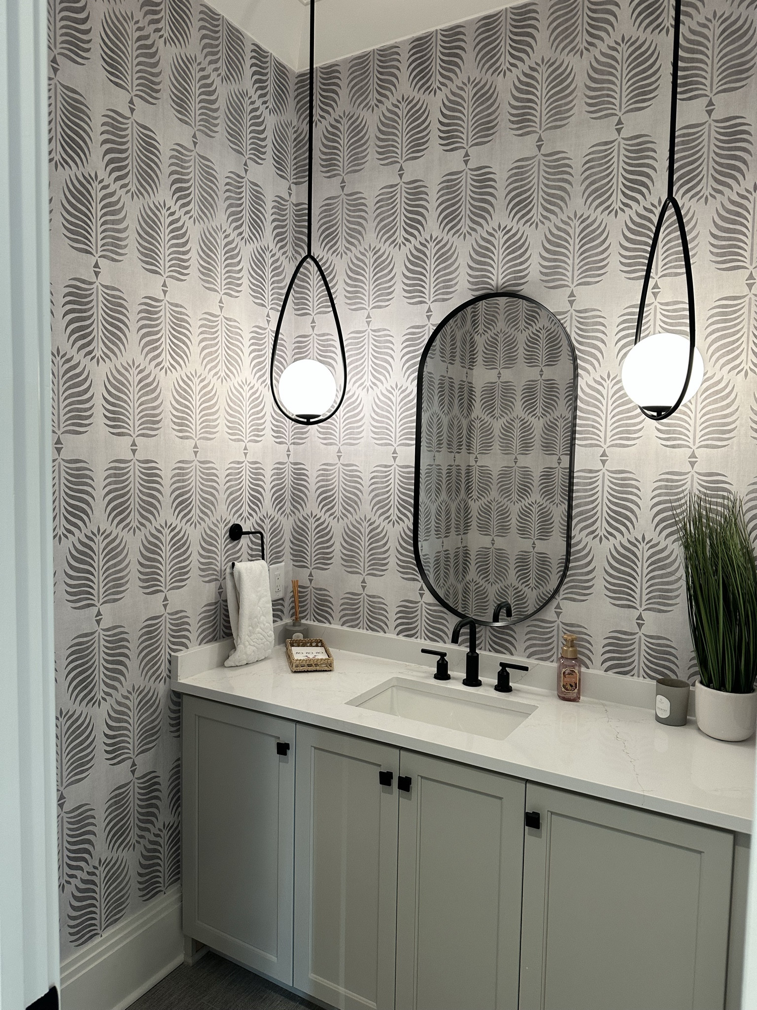 Loving this bathroom wallpaper!!

#LTKhome