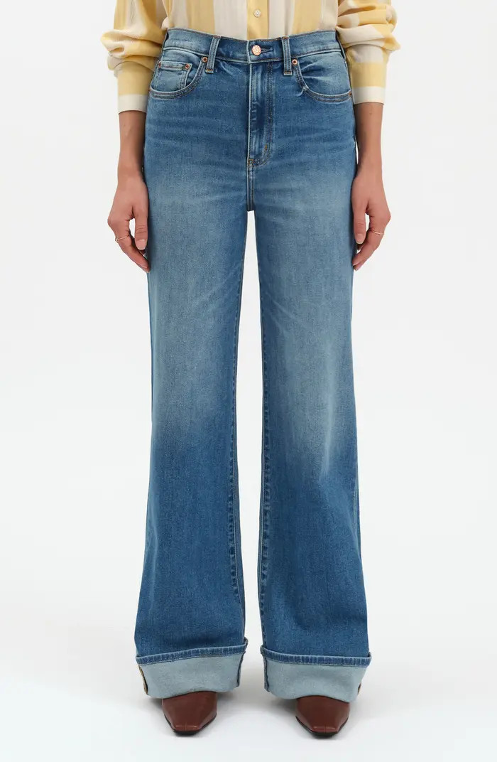 Far Out Cuffed High Waist Wide Leg Jeans | Nordstrom