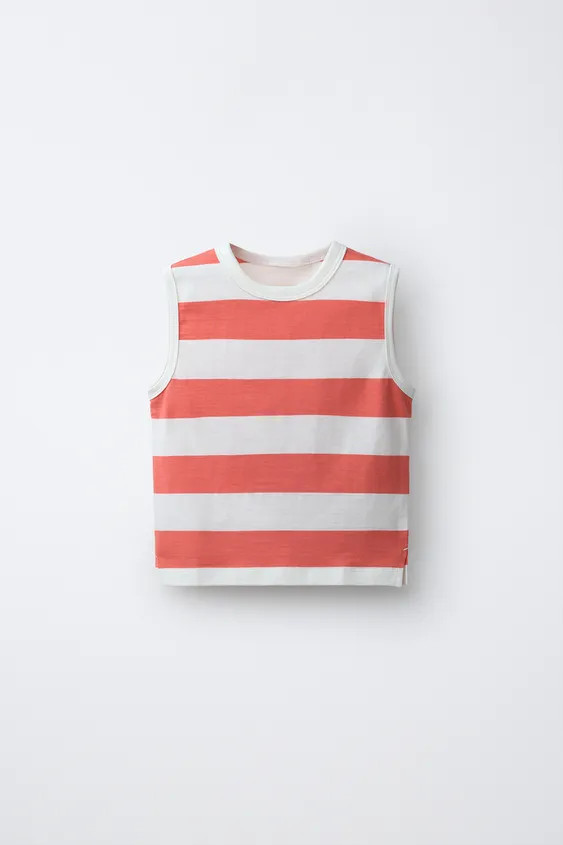 STRIPED SLEEVELESS T-SHIRT | Zara US