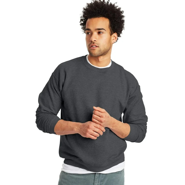Hanes EcoSmart Crewneck Men's Sweatshirt Charcoal Heather XL | Walmart (US)