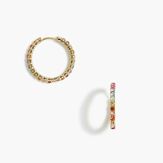 Crystal hoop earrings | J.Crew Factory