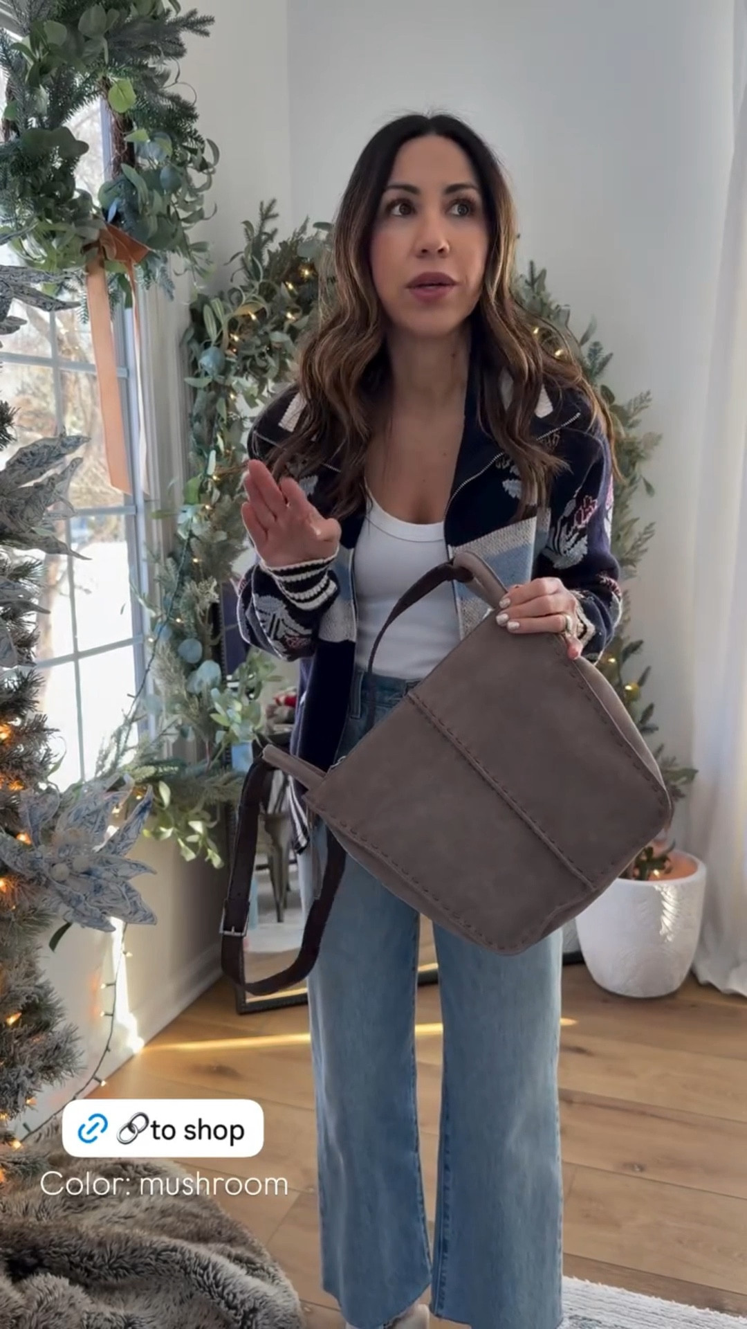 Cardigan small, jeans 25. Bag color mushroom. Suede bag, Crossbody bag, gifts for women, gifts for her.

#LTKSaleAlert #LTKGiftGuide