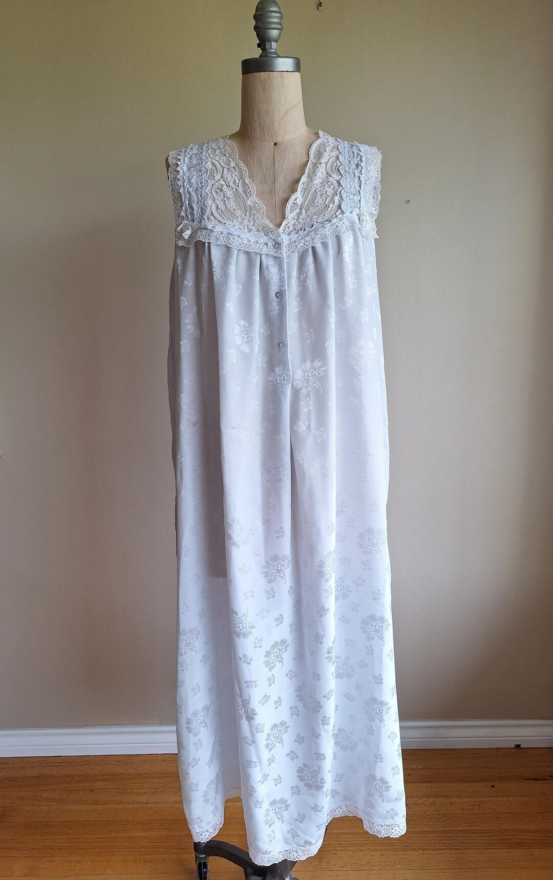 Christian Dior Ice Blue Long Flowy Nightgown Medium Large - Etsy | Etsy (US)
