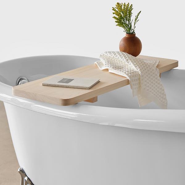 The Citizenry Hinoki Wood Bath Caddy | The Container Store