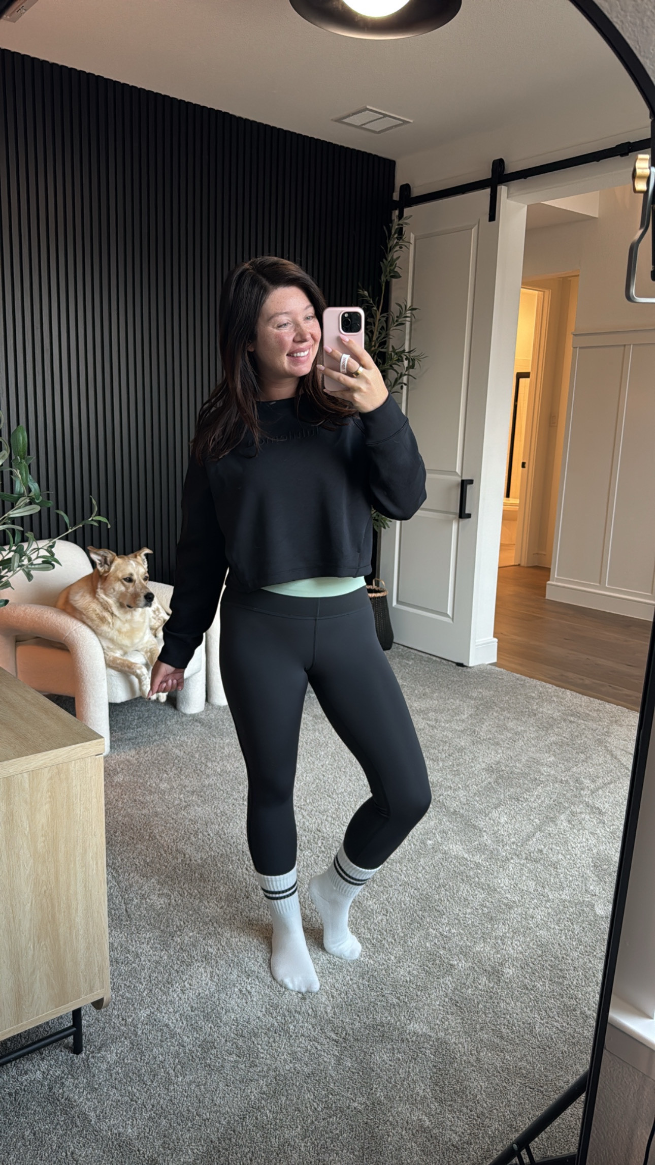 Today’s Pilates outfit - size 10 in sweatshirt & sports bra. Size 6 in tank (should be an 8) and size 8 in leggings 

#LTKMidsize #LTKActive #LTKFitness