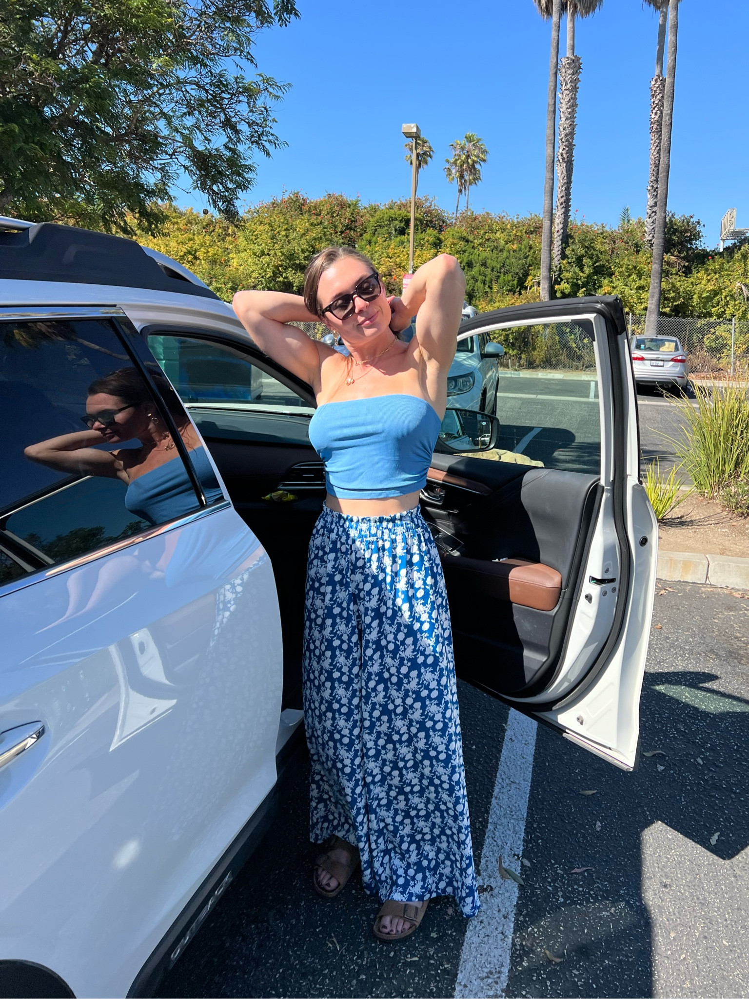 Day trip up to Ventura, CA to have a picnic and hunt for vinyls in this adorable floral printed pant and crop top set from Cider.

I’m wearing a size small (US 4). The pants are flowy and oh so comfortable. I peaked then with TOMS Diana mules in the morning and changed into my Arizona Birkenstocks in the afternoon. Paired with gold jewelry and my Memphis 301 sunglasses from TOMS. 

#LTKSeasonal #LTKFindsUnder50 #LTKStyleTip