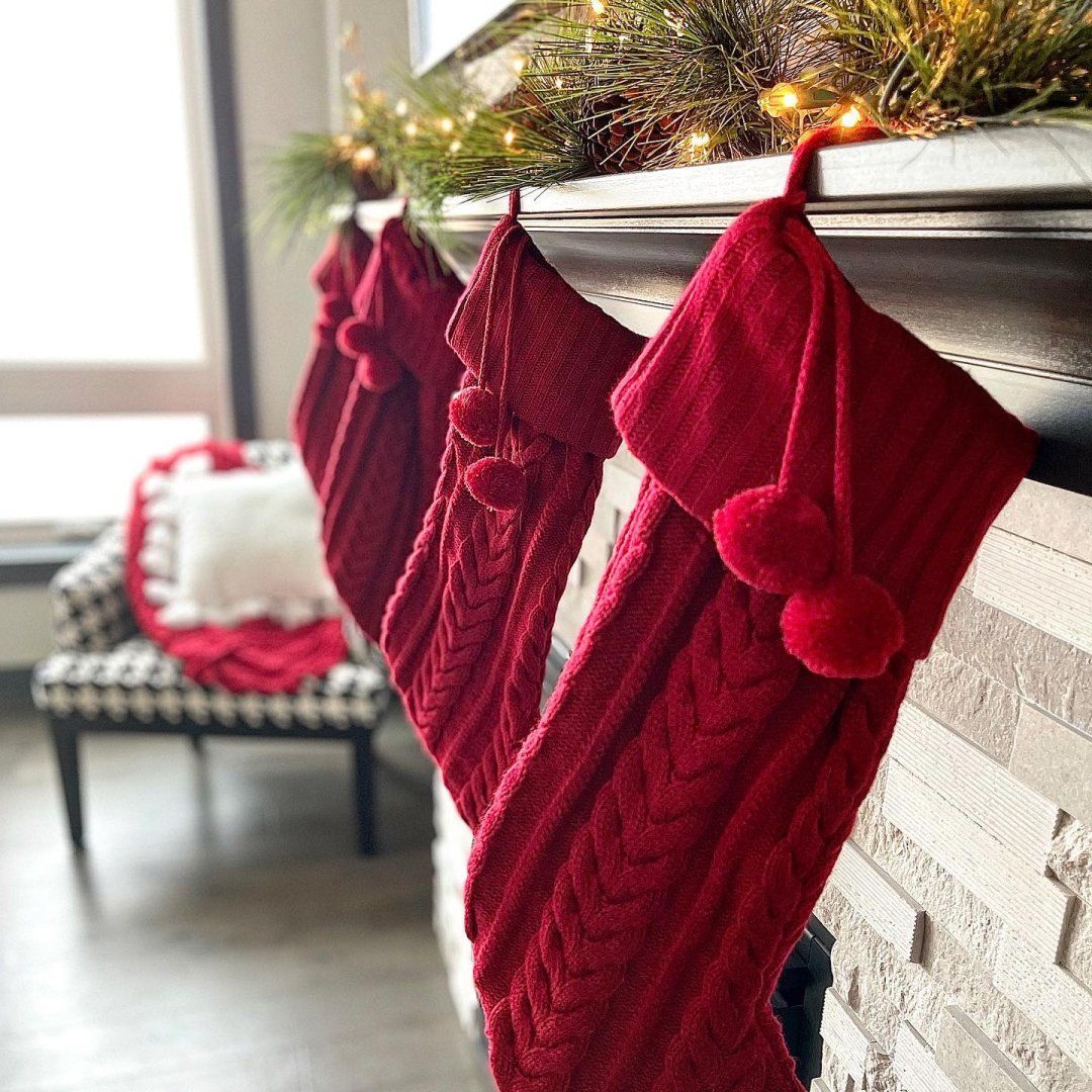 Cable Knit Christmas Stocking Red - Wondershop™ | Target