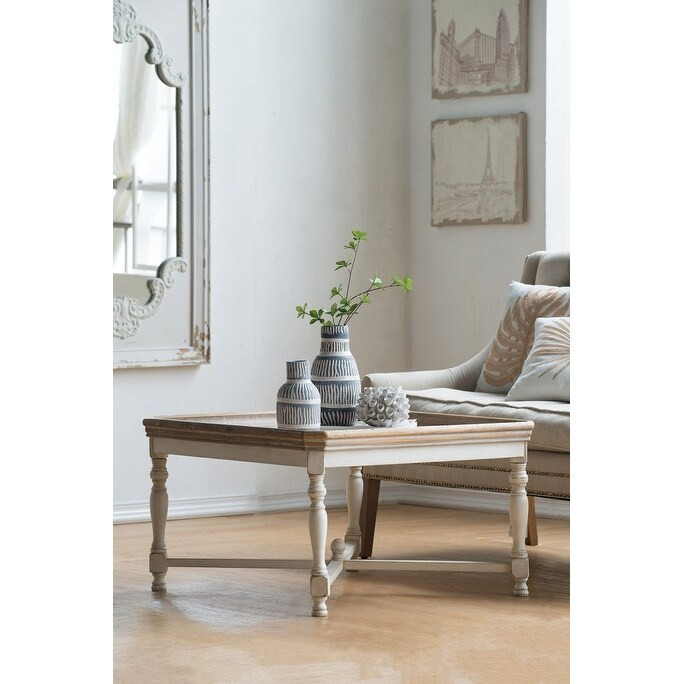 Natural Tray Top Sofa Table Square Pool Table Style Coffee Table with X-cross Bracket Base for Livingroom Coffee Table | Bed Bath & Beyond