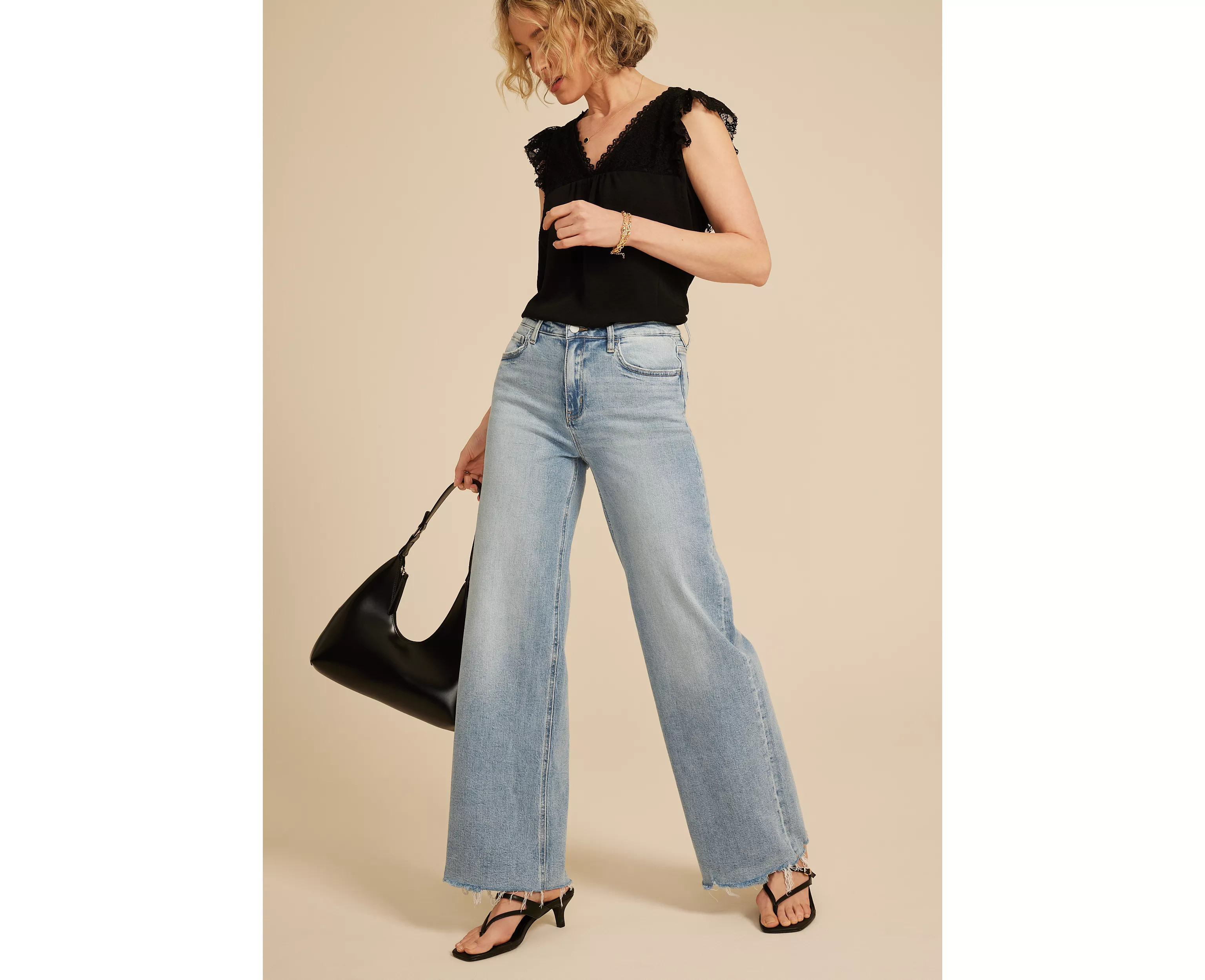 Flying Monkey\u2122 High Rise Frayed Hem Wide Leg Jean | maurices | Maurices