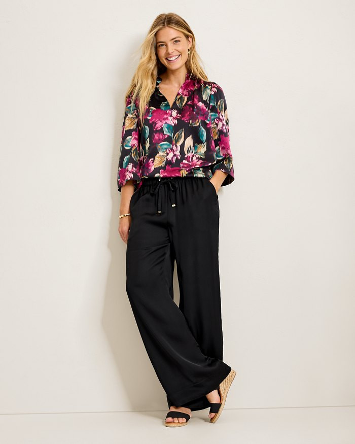 Satin High-Rise Wide-Leg Pants | Tommy Bahama