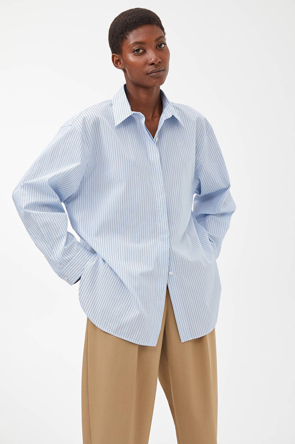 Relaxed Striped Poplin Shirt | ARKET (US&UK)