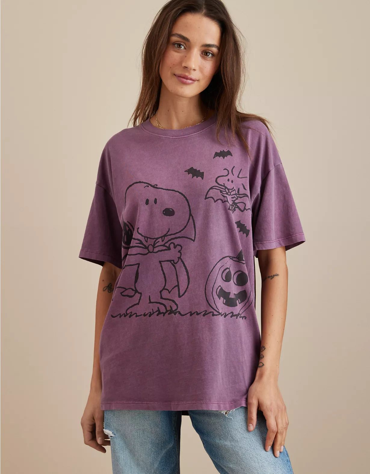 AE Oversized Halloween Snoopy Graphic Tee | American Eagle Outfitters (US & CA)