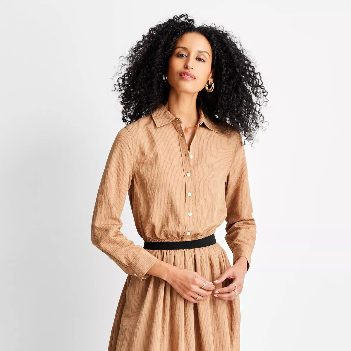 Women's Long Sleeve Collared Button-Down Shirt - Future Collective | Target