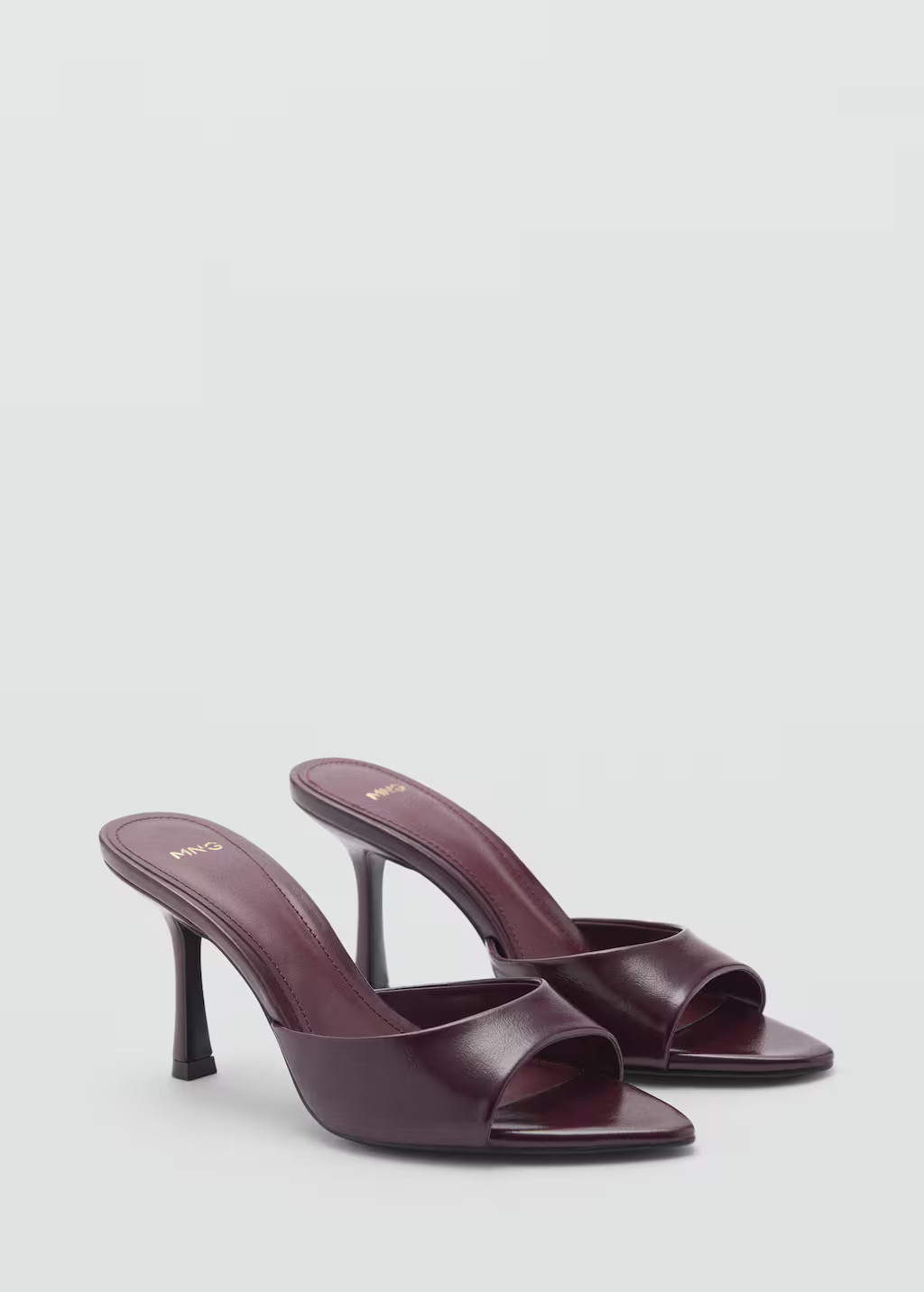 Pointed-heel sandals burgundy - Women - 6½ - MANGO | Mango (US/MX/AU)