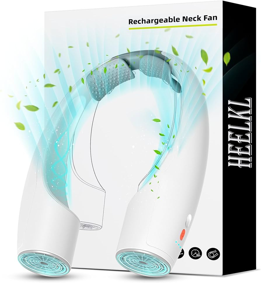 Heelkl AI Neck Fan, 4 Speeds Adjustable Portable Personal Fan Rechargeable, 4000 mAh Battery Fast... | Amazon (US)
