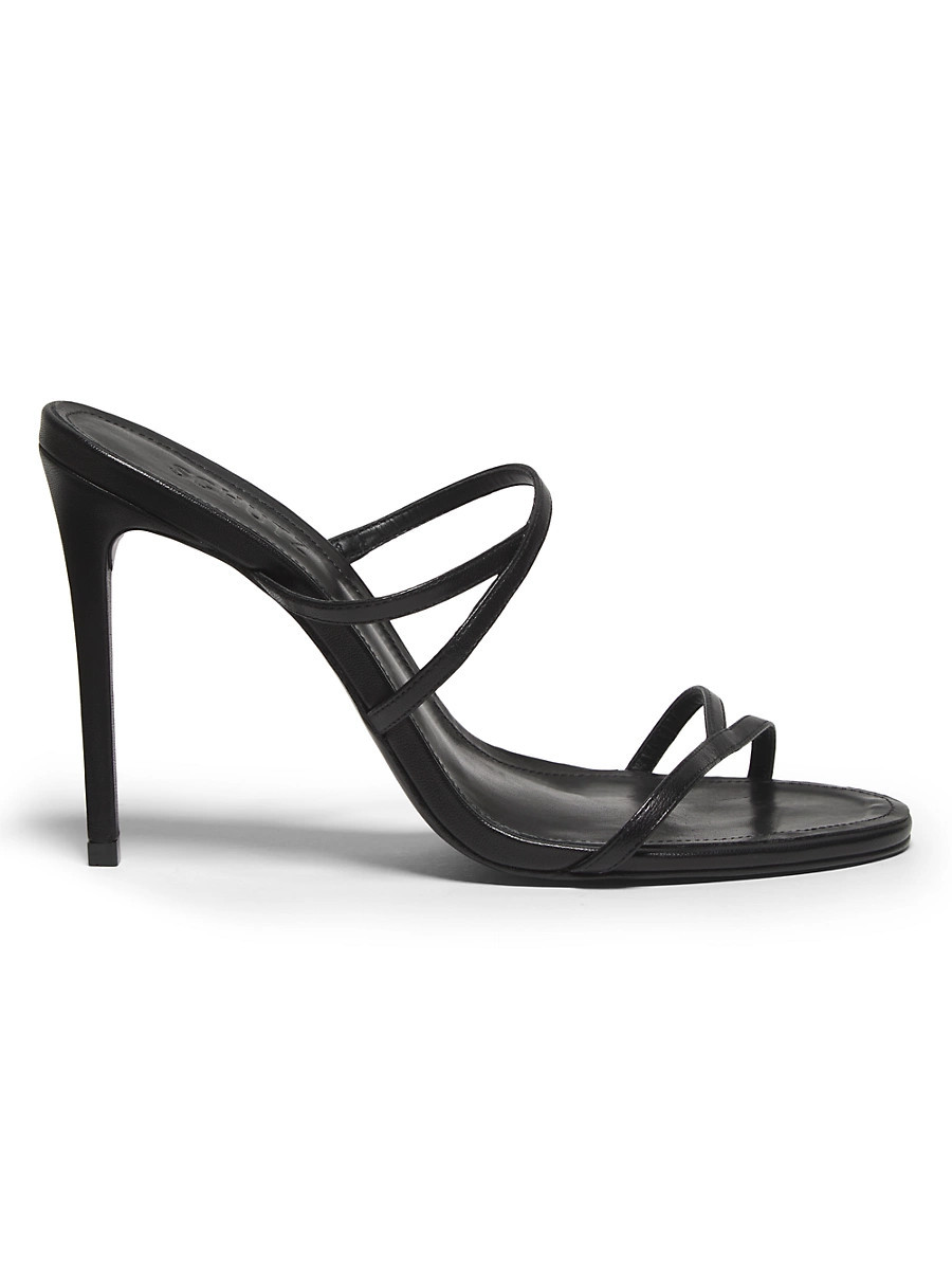 Women's Diana 100MM Leather Stiletto-Heel Sandals - Black Leather - Size 9.5 | Saks Fifth Avenue