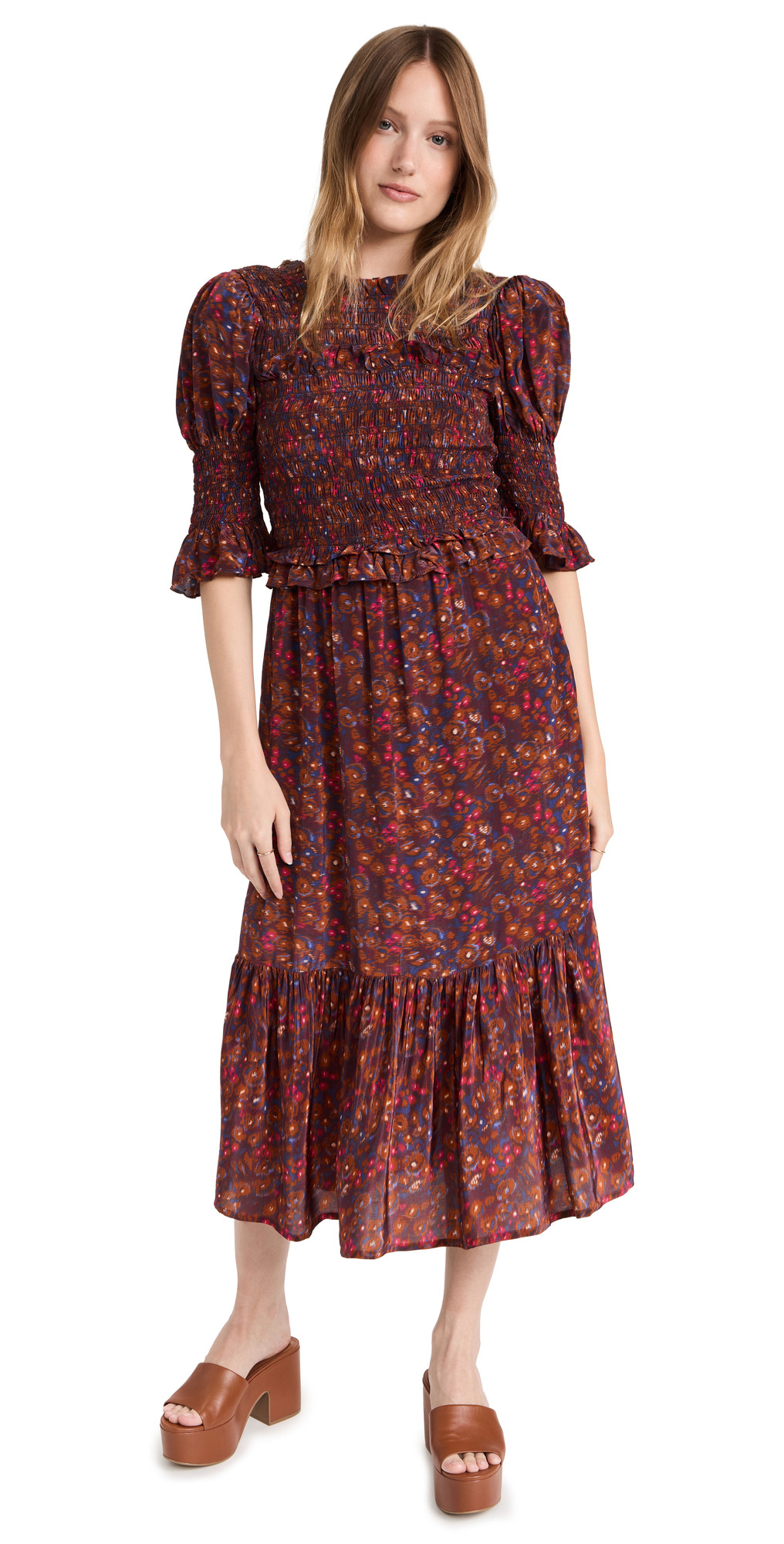 Ilana Ikat Puff Sleeve Smocked Dress | Shopbop