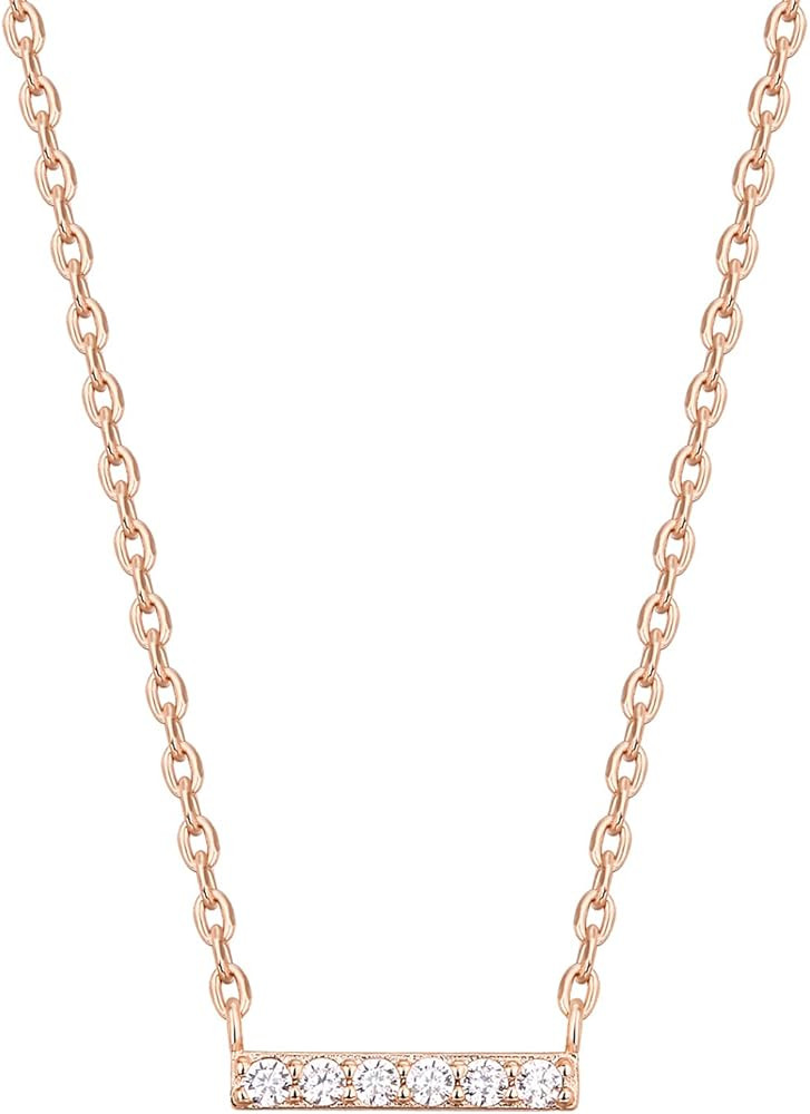 PAVOI 14K Gold Plated Bar and Delta Pendant | Layered Necklaces | Gold Necklaces for Women | 18" Len | Amazon (US)