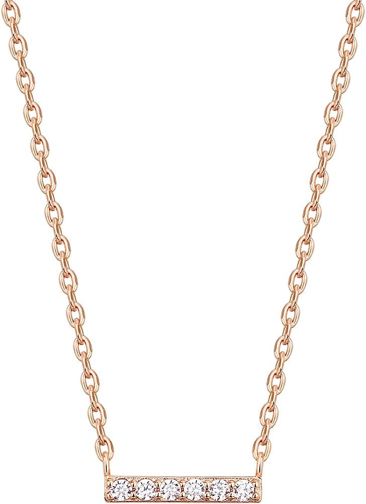 PAVOI 14K Gold Plated Bar and Delta Pendant | Layered Necklaces | Gold Necklaces for Women | 18" Len | Amazon (US)