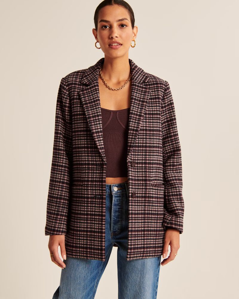 Wool-Blend Blazer Coat | Abercrombie & Fitch (US)