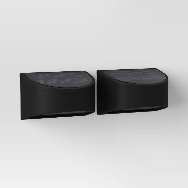 2pk Solar Deck Light Black - Threshold™ | Target