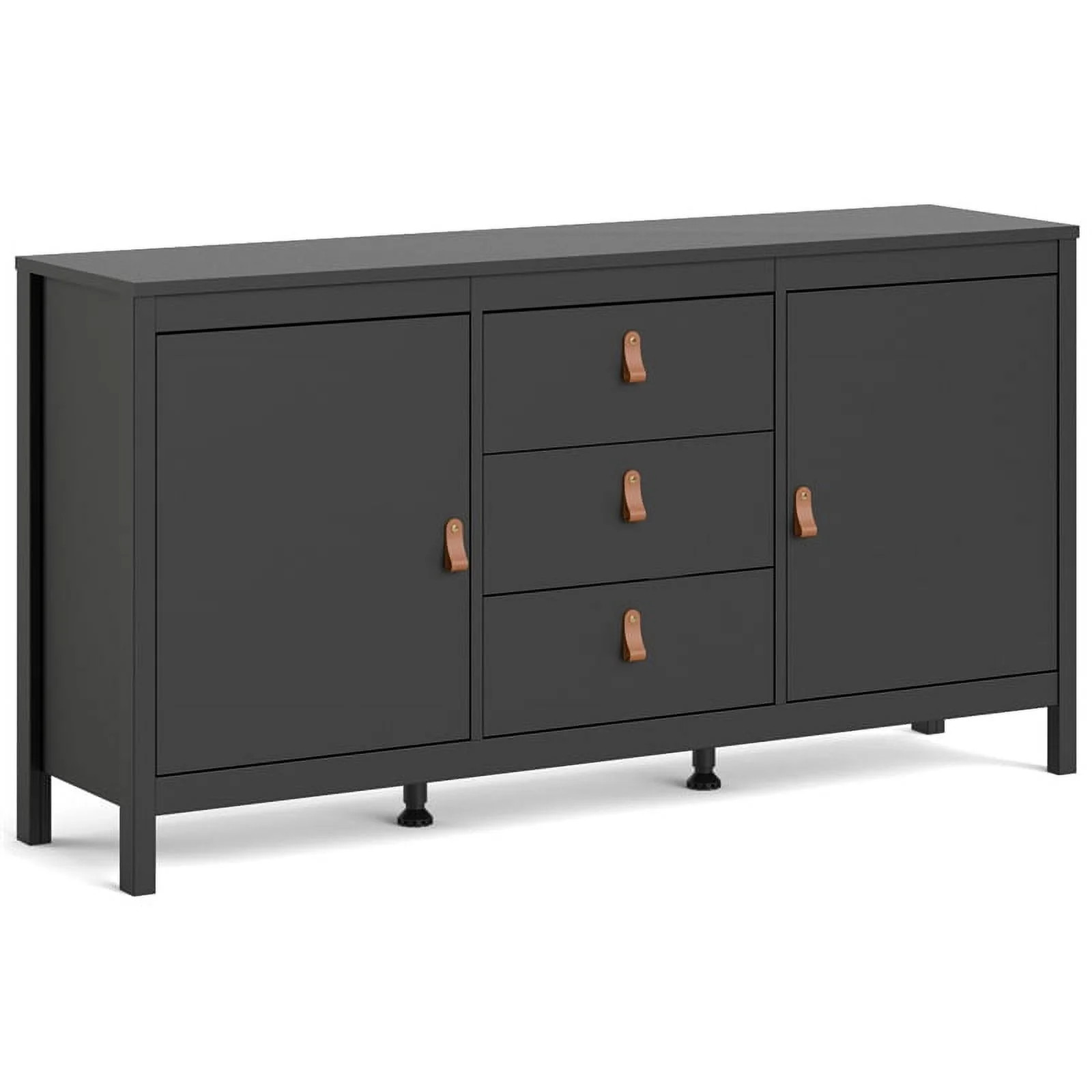 Allora Contemporary 2 Door Sideboard with 3 Drawers in Black Matte - Walmart.com | Walmart (US)