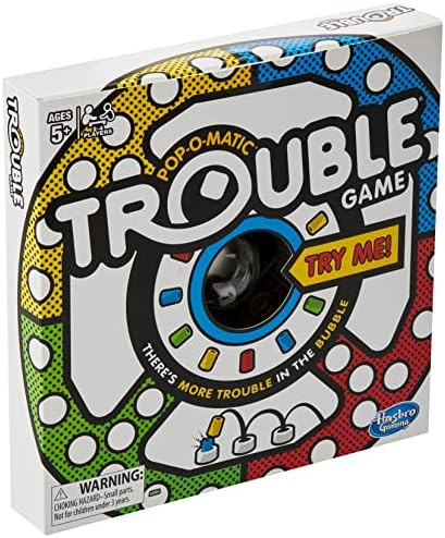 Hasbro Gaming Trouble Board Game for Kids Ages 5 and Up 2-4 Players | Amazon (US)