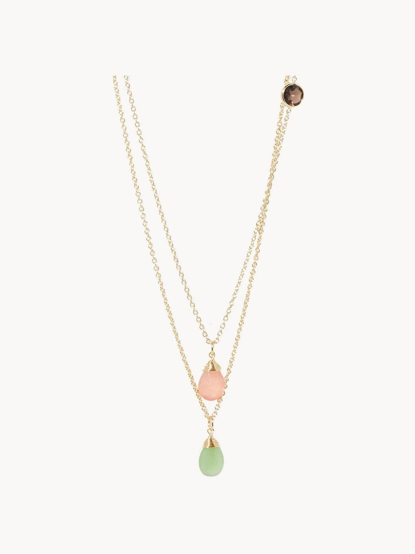 Vergoldete Halsketten Yvone mit Edelsteinen, 2er-Set | Westwing EU