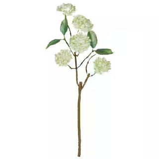 SULLIVANS 14.5 in. White Artificial Snowball Rose Spray GA1164 WH - The Home Depot | The Home Depot