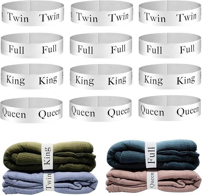 12pcs Bed Sheet Organizers and Storage Bands for Closet Organization Linen Labels King Twin Full ... | Amazon (US)