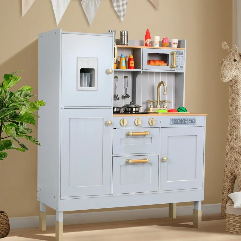 Arlopu Wooden Kids Pretend Play Kitchen, Toddler Kitchen Playset Toy Gift for Children Age 2+ | Walmart (US)