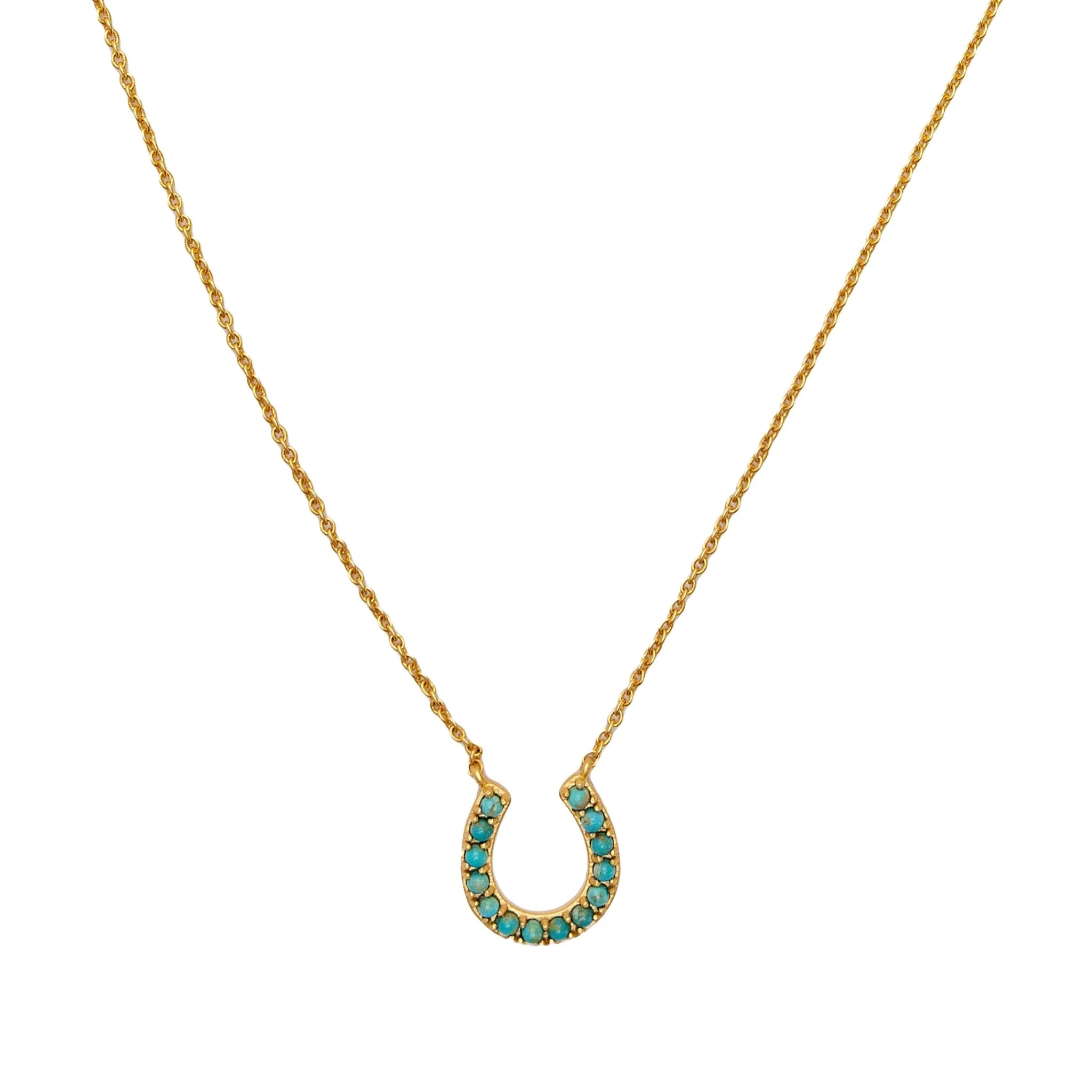 Lucky Horseshoe Turquoise Pendant Necklace | Christina Greene LLC